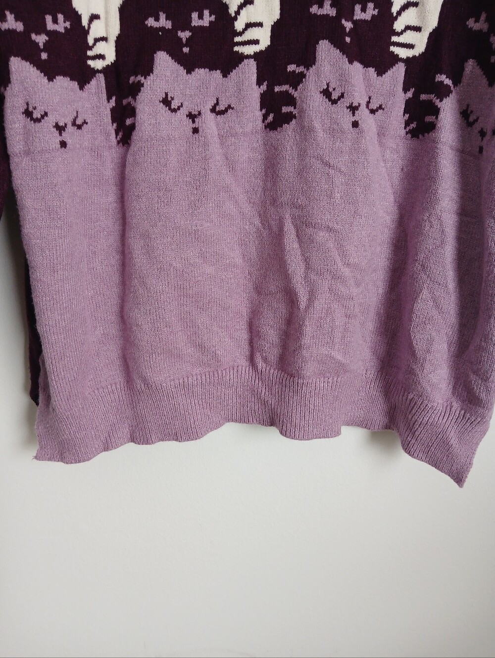 Bloom Chic Sweater Cats Purple Plum Size 12 - Picture 4 of 9